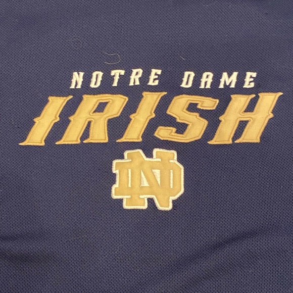Adidas Norte Dame Navy Hooded Sweatshirt / Sewn Logo Front Chest / Unisex Size S - Picture 2 of 16